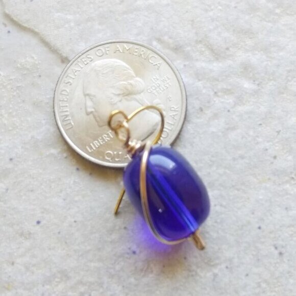 Cobalt Blue & Gold Chain Set - Chunky Bracelet & Earrings - Casual & Trendy! - Picture 6 of 10